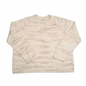 J. Crew Factory Crewneck Sweater in Cream and Tan Space-Dye knit Womens 2X